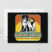 Reddingshond en kat briefkaart (Voorkant / Achterkant)