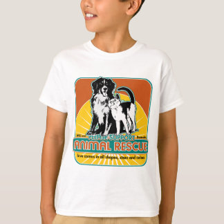 Reddingshond en kat t-shirt