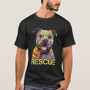 Reddingshond Kleurrijke Pitbull Dog Adopt Don't Sh T-shirt