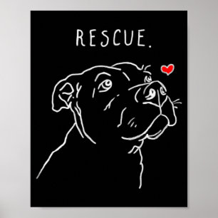 Reddingshond Tbull Tekening Reddingsmoeder Adoptee Poster