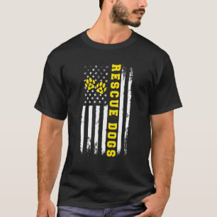 Reddingshonden Hondenredding Amerikaanse Vlag Hond T-shirt