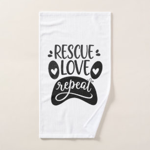 Reddingsliefde Herhaal Hond Poot T-shirt Handdoek