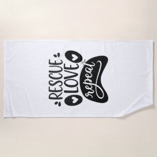 Reddingsliefde Herhaal Hond Poot T-shirt Strandlaken