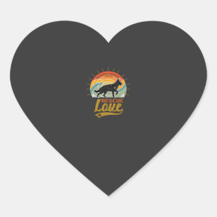Reddingsliefde Hond Retro Zonsondergang Bomen Hart Sticker