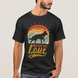 Reddingsliefde Hond Retro Zonsondergang Bomen T-shirt