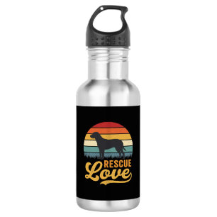 Reddingsliefde Retro Hond Zonsondergang_1 Waterfles