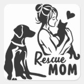 Reddingsmam Vierkante Sticker (Voorkant)