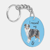 Reddingsminiatuur American Shepherd Sleutelhanger (Voorkant Links)