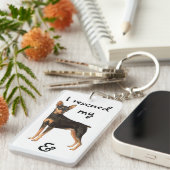Reddingsminiatuur Pinscher Sleutelhanger (Voorkant Rechts)