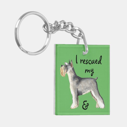 Reddingsminiatuur Schnauzer Sleutelhanger (Voorkant Links)