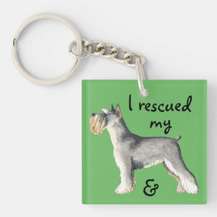 Reddingsminiatuur Schnauzer Sleutelhanger