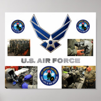 Reddingsondersteuning voor vliegtuigbemanningen poster