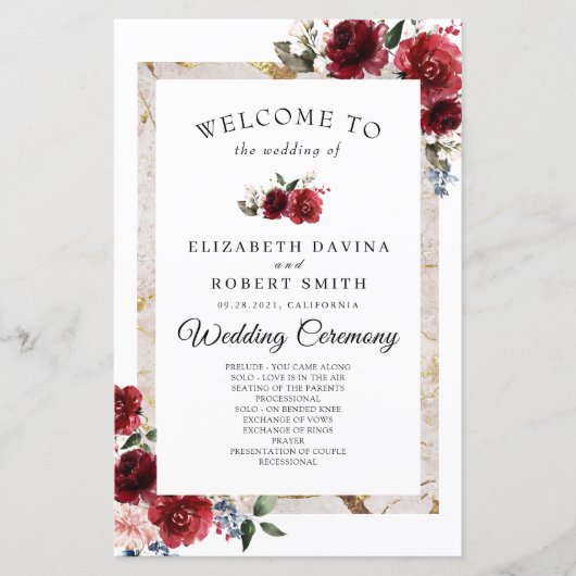 Reddish Floral Elegant Rustic White Wedding (Voorkant)