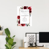 Reddish Floral Elegant Rustic White Wedding Poster (Thuiskantoor)
