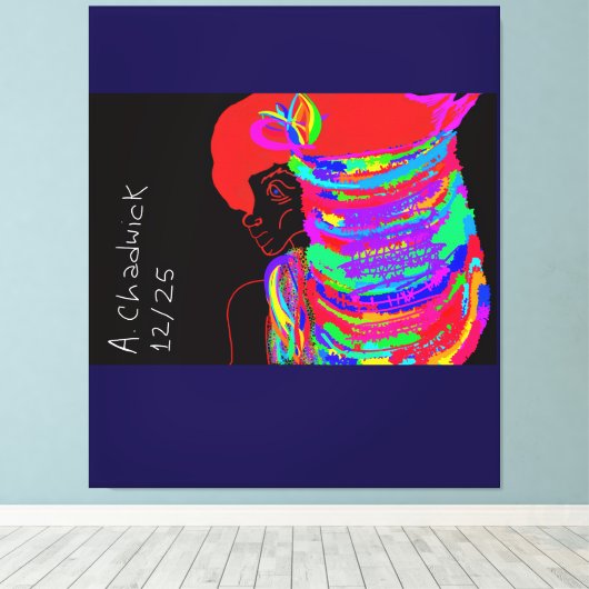 Reddish-Orange Fox Warrior Princess Canvas Afdruk (Insitu (Houten vloer))