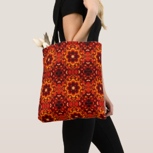 Reddish Oranje Kaleidoscoop Print Canvas tas
