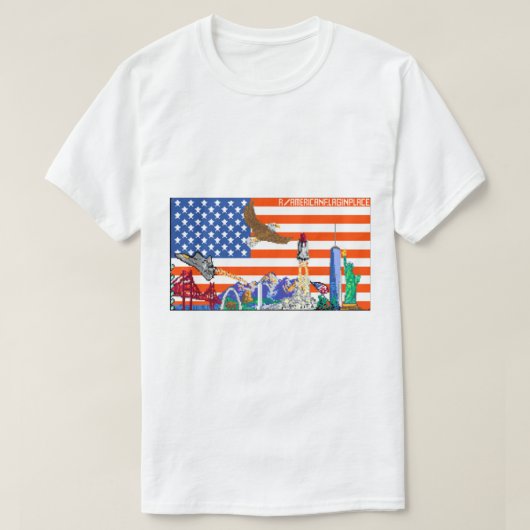 Reddit R Place Usa Flag T-shirt (Design voorkant)