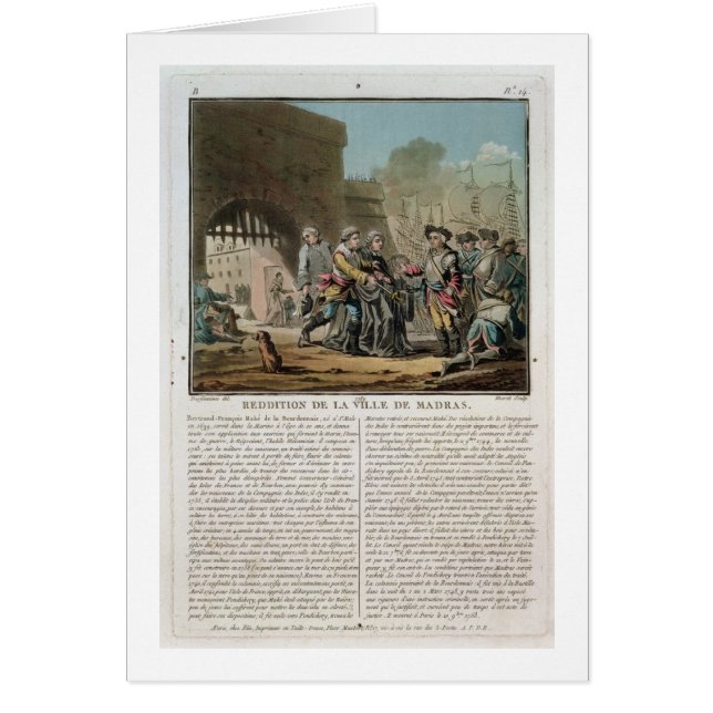 Reddition de la ville de Madras, 1746, gravé par (Devant)