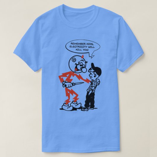 Reddy kilowatt herinnert zich dat kinder elektrici t-shirt (Design voorkant)
