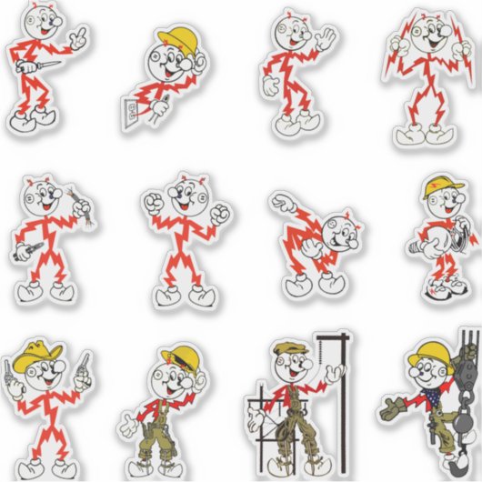Reddy Kilowatt Sticker Sheet (Voorkant)