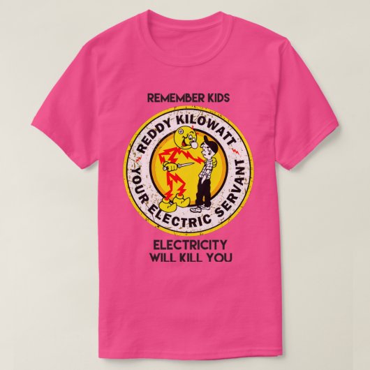 reddyx27s herinnert zich dat kinder elektriciteit  t-shirt (Design voorkant)