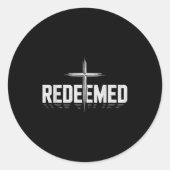 Redeemed With Cross Christian Men  Ronde Sticker (Voorkant)