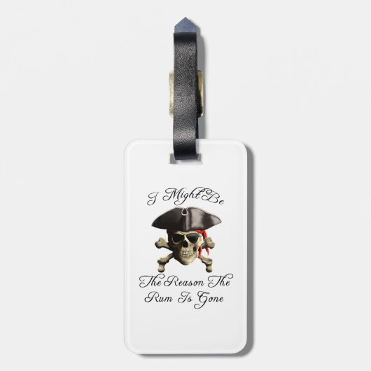 Reden dat het tandvlees een piraatschedel is bagagelabel (Achterkant verticaal)