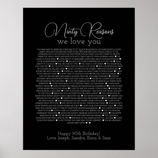 reden dat we van je houden, poster Black 90 (Voorkant)