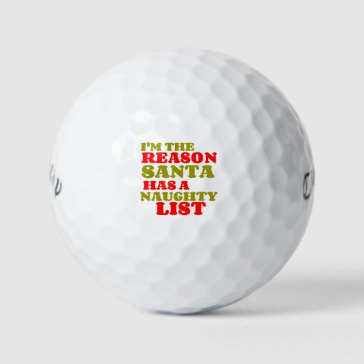 REDEN SANTA NAUGHTY LIST GOLFBALLEN (Voorkant)