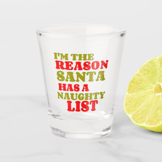 REDEN SANTA NAUGHTY LIST SHOT GLAS (Voorkant)