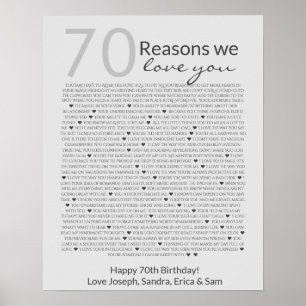 Redenen waar we van houden: 70, 60, 50, poster