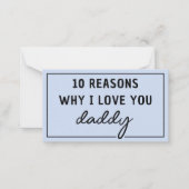 Redenen waarom ik van je hou papa Vaderdag Cute Notitiekaartje (Voorkant)