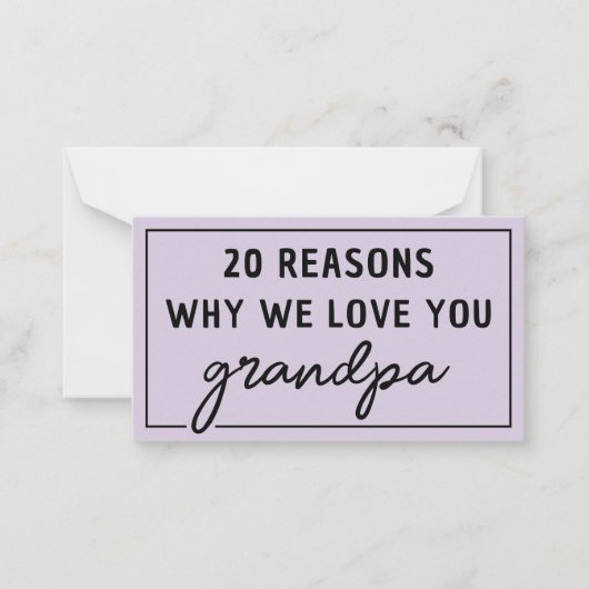 Redenen waarom we van je houden opa Schattig Notitiekaartje (Voorkant)