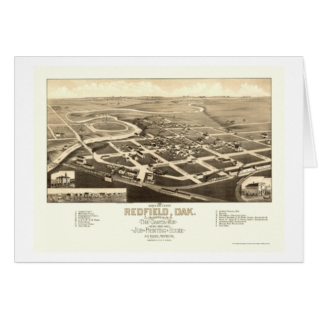 Redfield, SD Panorama Map - 1883 (Voorkant Horizontaal)