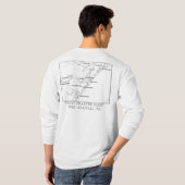 Redfish Get Bit met Port Aransas Chart T-shirt (Achterkant volledig)