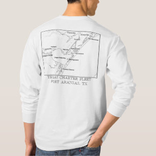 Redfish Get Bit met Port Aransas Chart T-shirt