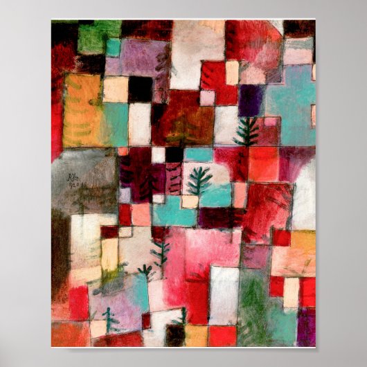 Redgreen en Violet-Yellow Rhythms van Paul Klee Poster (Voorkant)