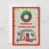 Redhals kerstfeestelijke uitnodigingen (Achterkant)