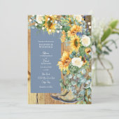 Redhals Wedding Cowboy Boots String Periwinkle Kaart (Staand voorkant)