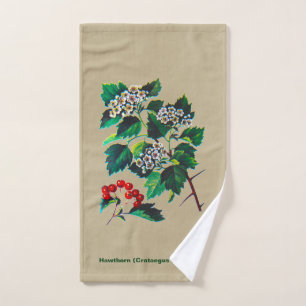 Redhaw Hawthorn op oud papier Handdoek