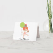 Redhead Ballerina Anniversaire Merci Carte Note (Dos)