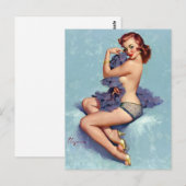 Redhead Beauty Pin Up Briefkaart (Voorkant / Achterkant)
