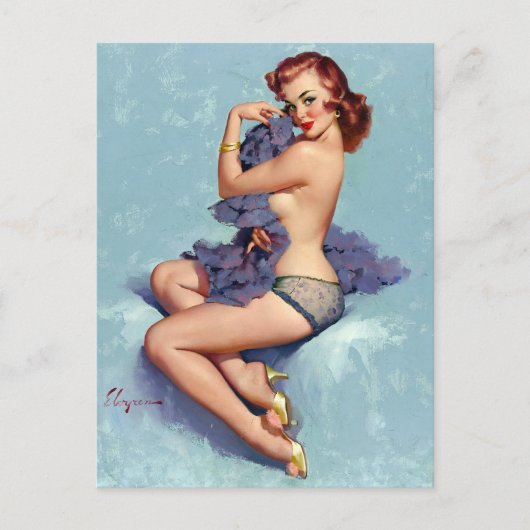 Redhead Beauty Pin Up Briefkaart (Voorkant)