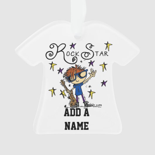 Redhead Boy Rock Star Ornament (voorkant)