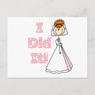 Redhead Bride ik deed het Briefkaart