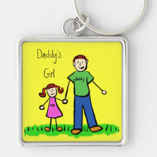 Redhead Family Paps Girl Drawing Sleutelhanger