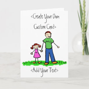 Redhead Father en Daughter Custom Wenskaart Kaart
