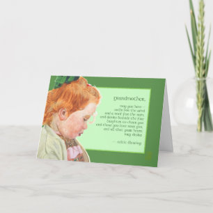 Redhead Girl St Patrick's Day Grandmoeder Blessing Kaart