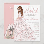 Redhead Glitter Glam Bride Vrijgezellenfeest Kaart (Voorkant / Achterkant)