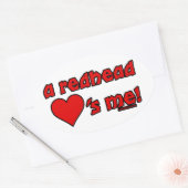 Redhead houdt van me ovale sticker (Envelop)